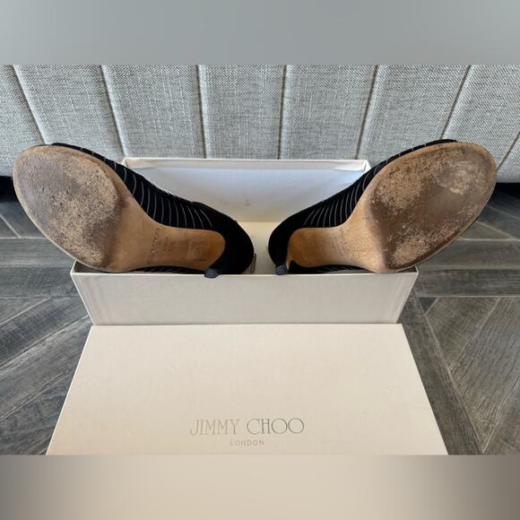Jimmy Choo “Taste” Black Suede with Fishline heels - 40.5 - Picture 14 of 16